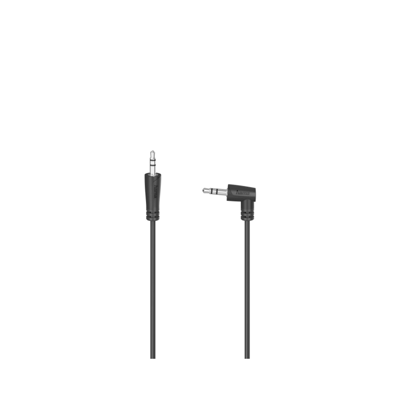 Câble audio coudé à 90° Hama Essential - Prise jack mâle 3,5 mm - Longueur 0,5 m - Noir
