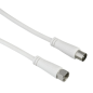 Câble d'antenne coaxial Hama Essential - Longueur 1,5 m - Connecteur F mâle - Double blindage - Blindage 90 dB - Impédance 75 oh