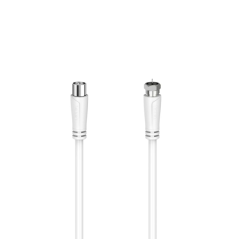 Câble d'antenne coaxial Hama Essential - Longueur 1,5 m - Connecteur F mâle - Double blindage - Blindage 90 dB - Impédance 75 oh