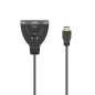 Commutateur HDMI 4K Hama Essential - Câble de 1,7 cm - Voyant LED - 2 entrées HDMI femelles - 1 sortie HDMI mâle - Noir