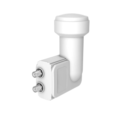 Récepteur satellite Hama Essential Twin LNB avec connecteur 2 voies - Sortie connecteur F - Facteur de bruit de 0,3 dB - Blanc