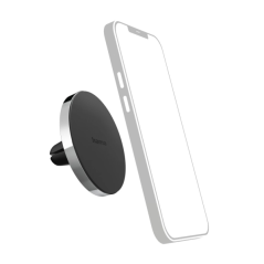 Support de voiture Hama Lock pour smartphones - Magnétique - Fixation sur grille d'aération - Poids max. 230 g - Aluminium - Noi