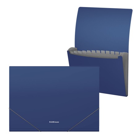 LOT de 4 Classeurs Erichkrause Matt Classic - 12 pochettes A4 Bleu