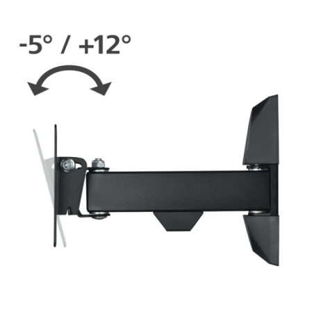 Support mural Hama pour téléviseurs jusqu'à 26 pouces - Poids max. 15 kg - Inclinable - Pivotant - VESA 100 x 100 mm - Acier - G