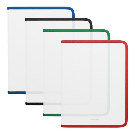 Erichkrause Lot de 4 Chemises Zip Mat Transparent A4+ Rouge Durable