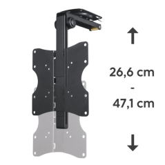 Support de plafond Hama pour téléviseurs jusqu'à 46 pouces - Poids max. 20 kg - Pivotant - VESA 200 x 200 mm - Hauteur réglable