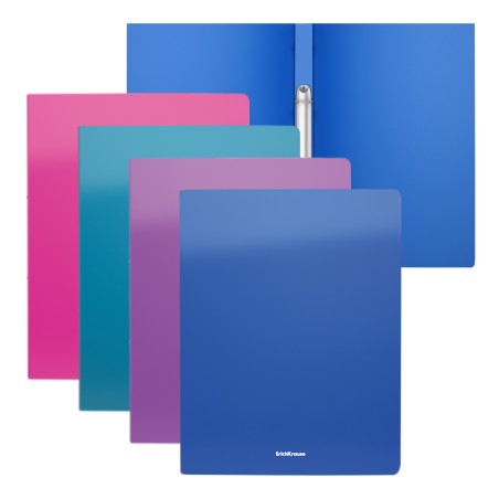 Erichkrause Lot de 4 classeurs à anneaux Matt Vivid 2 anneaux 24 mm A4