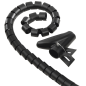 Organisateur de câbles spiralé Hama 20 mm - Flexible - Longueur 2,5 m - Adaptateur d'installation - Noir