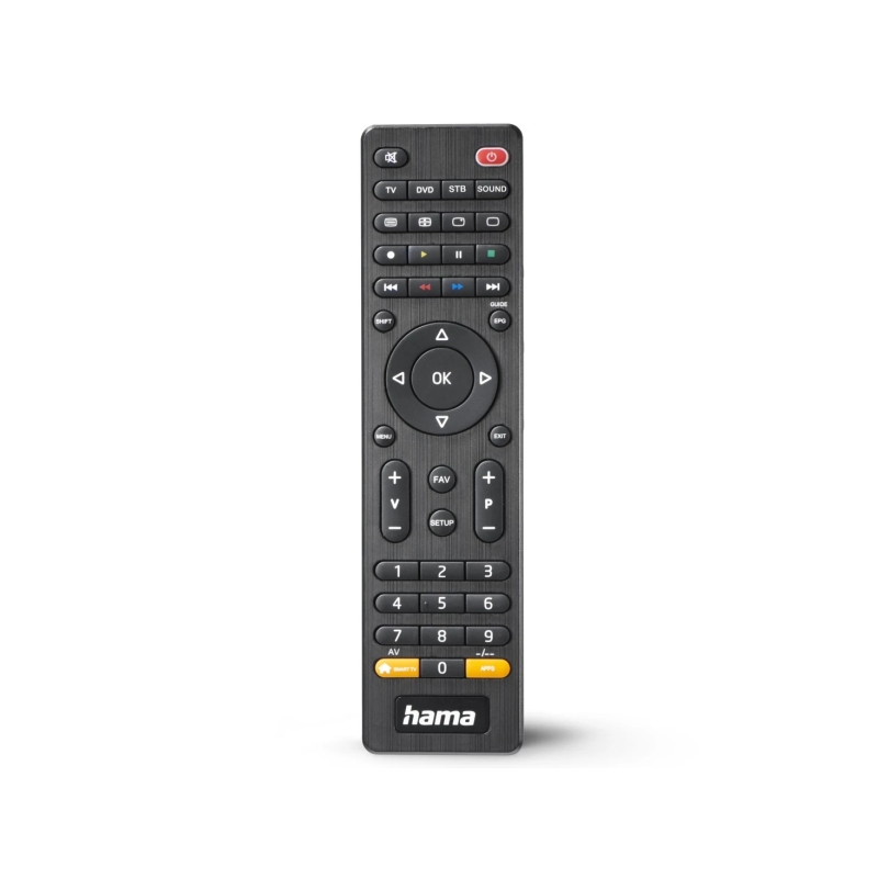 Télécommande Hama pour TV - Universelle - Rechargeable - Portée de 10 m - 45 boutons - Accès direct aux plateformes de streaming
