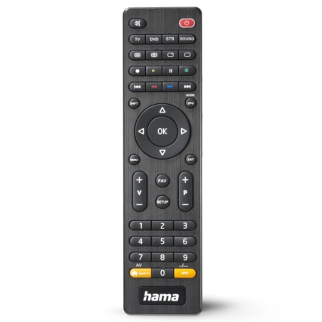Télécommande Hama pour TV - Universelle - Rechargeable - Portée de 10 m - 45 boutons - Accès direct aux plateformes de streaming