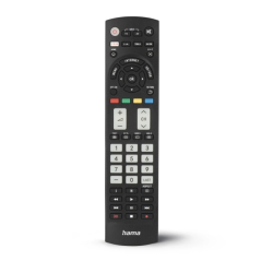 Télécommande Hama pour téléviseurs Panasonic - Portée de 10 m - 56 boutons - Accès direct aux plateformes de streaming - 21,4 x