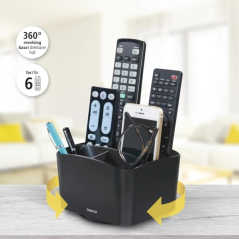 Organisateur de télécommandes Hama Agent - Peut contenir jusqu'à 6 télécommandes - Plastique - 13,7 x 12 x 8,8 cm - Noir