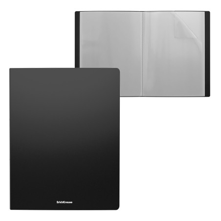 ✅ LOT de 4 Chemises Erichkrause avec pochettes Matt Classic - 10 pochettes - Format A4 - Couleur Noir couleur No en stock