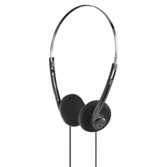 Casque Hama Slight II avec arceau - Câble de 1,2 m - Prise jack 3,5 mm - Noir