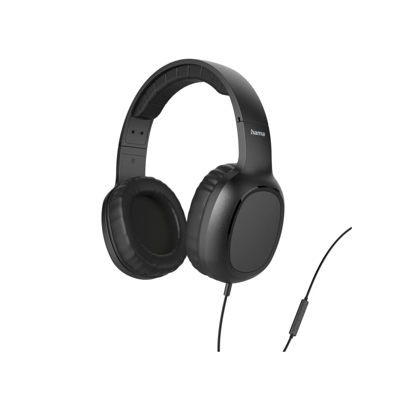 Casque Hama Fun II avec microphone omnidirectionnel - Câble de 1,2 m - Prise jack 3,5 mm - Arceau réglable - Coussinets d'oreill