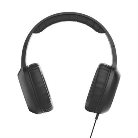 Casque Hama Fun C avec microphone omnidirectionnel - Câble de 1,2 m - Arceau réglable - Coussinets d'oreille en cuir - Noir