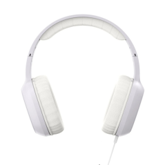 Casque Hama Fun C avec microphone omnidirectionnel - Câble de 1,2 m - Arceau réglable - Coussinets d'oreille en cuir - Blanc