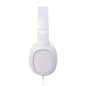 Casque Hama Fun C avec microphone omnidirectionnel - Câble de 1,2 m - Arceau réglable - Coussinets d'oreille en cuir - Blanc