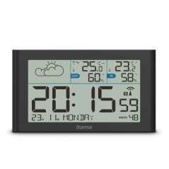 Station météo Hama Sylt - Horloge - Prévisions météo - Capteur extérieur - Radiofréquence - Thermomètre - Hygromètre - 25 x 3 x