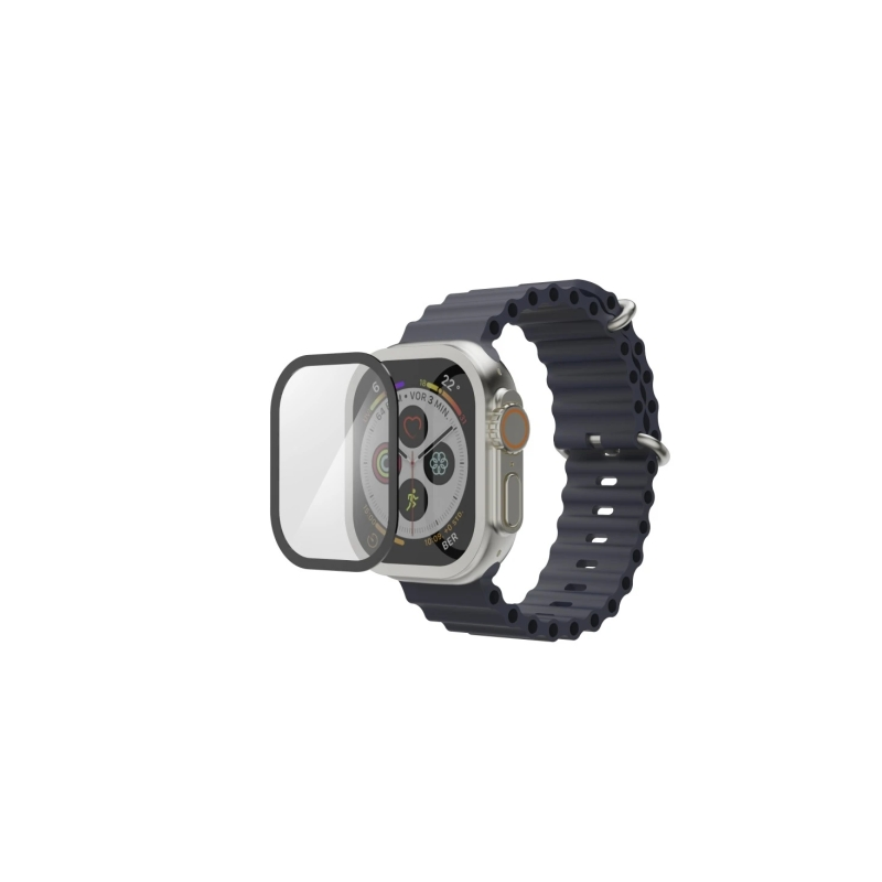 Protection d'écran Hama Super Hybrid pour Apple Watch - 49 mm - Anti-traces de doigts - Flexiglas rPET - Transparent