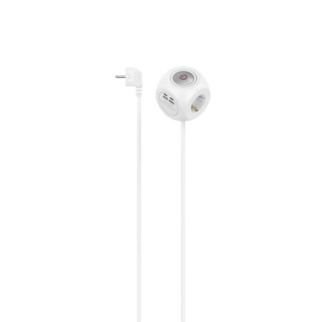 Multiprise Hama à 7 prises - 3680 W - Câble de 1,4 m - 3 prises Schuko - 2 ports USB-C - 2 ports USB-A - Antidérapante - Interru