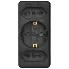 Multiprise murale Hama à 3 prises - Puissance maximale 3680 W - 1 prise Schuko - 2 prises USB-C - Noire