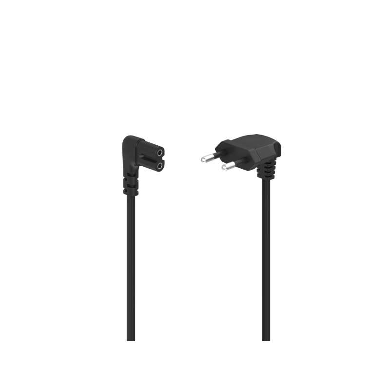 Câble d'alimentation coudé Hama CEE7/16 mâle-femelle C7 - Longueur 1,5 m - Section 0,75 mm² - Noir