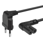 Câble d'alimentation coudé Hama CEE7/16 mâle-femelle C7 - Longueur 1,5 m - Section 0,75 mm² - Noir
