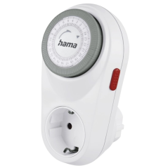 Minuteur mécanique incurvé Hama - Puissance maximale 3680 W - Tension 250 V - Intervalles de 15 min - Blanc