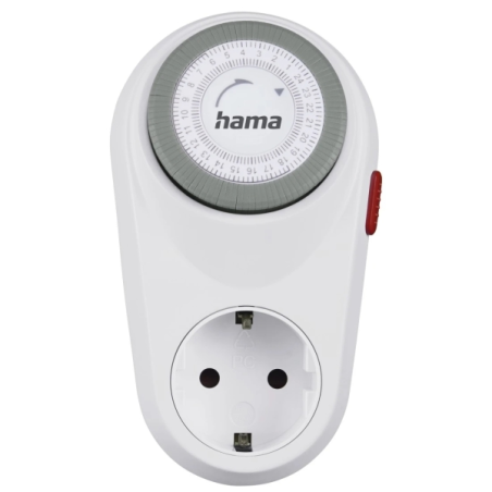 Minuteur mécanique incurvé Hama - Puissance maximale 3680 W - Tension 250 V - Intervalles de 15 min - Blanc