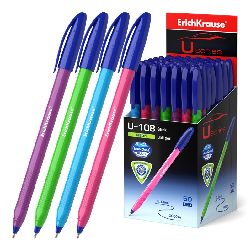 Stylo-bille bleu 1,0 mm Erichkrause U-108 x50