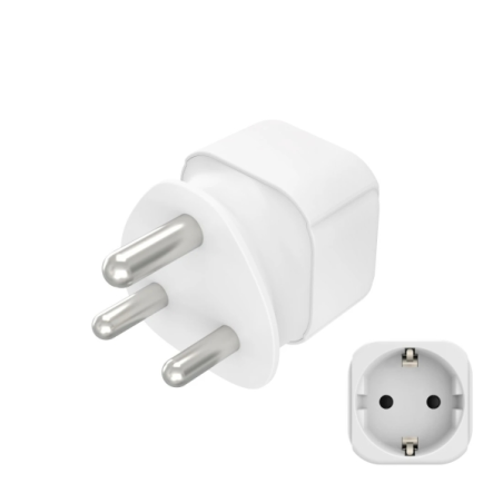 Adaptateur de voyage Hama, prise type M - Puissance jusqu'à 4000 W - Connecteur Schuko femelle - Tension 230-250 V - Dimensions
