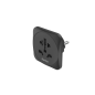 Adaptateur de voyage Hama avec prises de type E et Schuko - Puissance jusqu'à 3750 W - Prises multiples - Tension 250 V - Noir