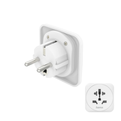 Adaptateur de voyage Hama type E et prise Schuko - Puissance jusqu'à 3750 W - Connecteurs femelles multiples - Tension 250 V - B