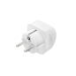 Adaptateur de voyage Hama type E et prise Schuko - Multiples prises femelles - Tension 230-250 V - 5,7 x 5,1 x 5 cm - Blanc
