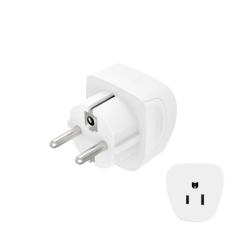 Adaptateur de voyage Hama type E et prise Schuko - Femelle type A et B - Tension 230-250 V - 5,7 x 5,1 x 5 cm - Blanc