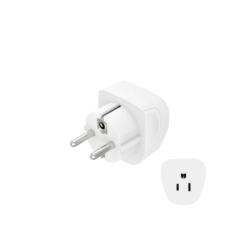 Adaptateur de voyage Hama type E et prise Schuko - Femelle type A et B - Tension 230-250 V - 5,7 x 5,1 x 5 cm - Blanc