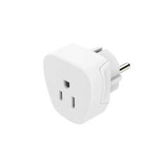 Adaptateur de voyage Hama type E et prise Schuko - Femelle type A et B - Tension 230-250 V - 5,7 x 5,1 x 5 cm - Blanc