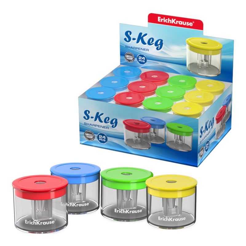 Taille-crayon avec récipient Erichkrause S-Keg - Lot de 24 couleurs

