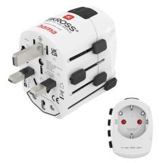 Adaptateur de voyage universel Hama World Travel Pro - Puissance jusqu'à 1750 W - Tension 100-250 V - Blanc