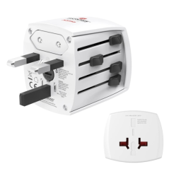 Adaptateur de voyage universel Hama - Puissance jusqu'à 625 W - Tension 100-250 V - Blanc