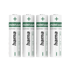 Hama Lot de 2 piles rechargeables AA - NiMH - Tension 1,2 V - 2500 mAh - Blanches
