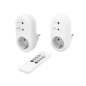 Hama Lot de 2 prises sans fil - Puissance maximale 3500 W - Indice de protection IP20 - Interrupteur marche/arrêt - Blanc