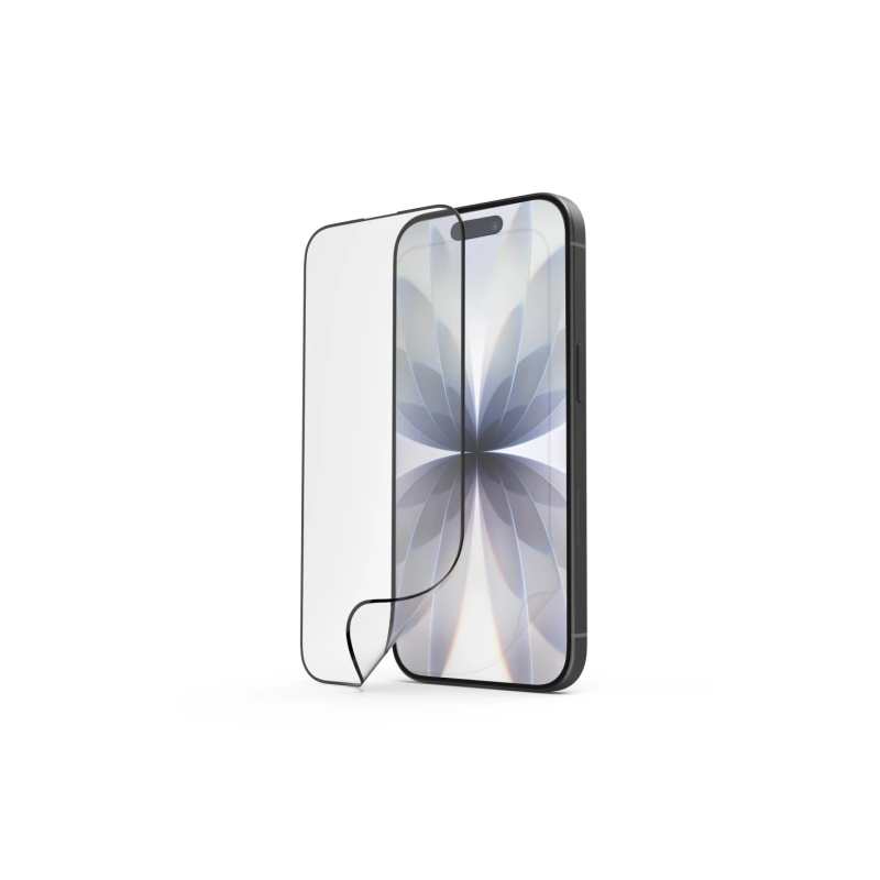 Protection d'écran Hama Super Hybrid pour iPhone 17 - Anti-traces de doigts - Base de montage - Flexiglas rPET - Dureté 9H - Pro