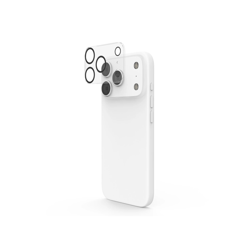 Protection d'objectif Hama Cam Protect pour iPhone 17 Pro - Verre trempé - Transparent