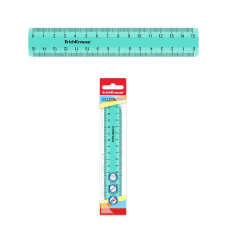 ✅ Erichkrause Pastel Règle Menthe - 15cm - Menthe - Sachet Polyéthylène couleur Menta en stock