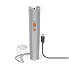 Lampe torche LED Hama FL350-C - Rechargeable - 350 lumens - Batterie lithium 18650 - Argent
