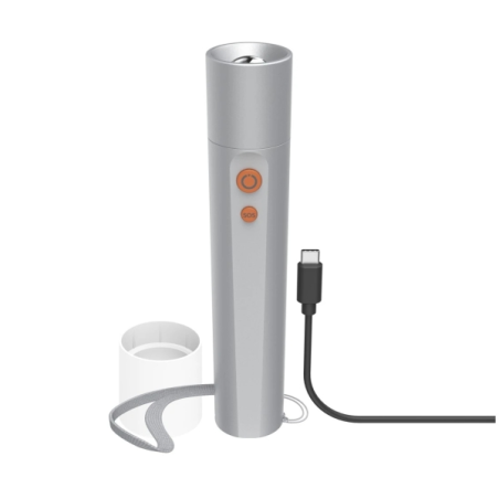 Lampe torche LED Hama FL350-C - Rechargeable - 350 lumens - Batterie lithium 18650 - Argent