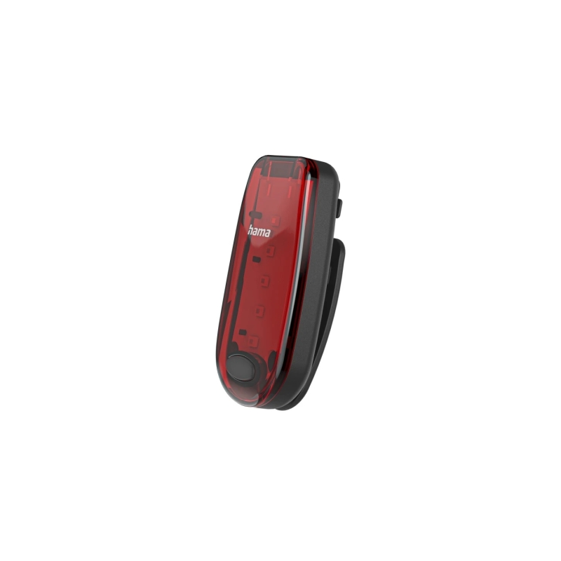 Lampe LED clignotante Hama SL-C - Câble de 26 cm - Rechargeable - Jusqu'à 7 h d'autonomie - Noir et rouge