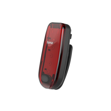 Lampe LED clignotante Hama SL-C - Câble de 26 cm - Rechargeable - Jusqu'à 7 h d'autonomie - Noir et rouge